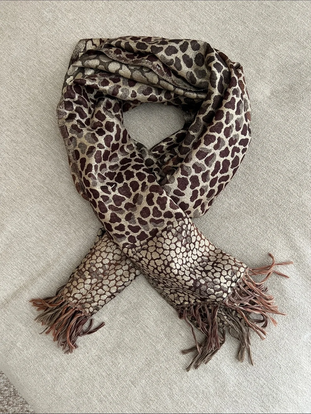 Luxury Animal Print Scarf - Brown Pattern